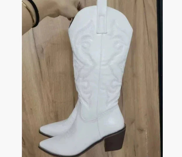 Joanna | Women’s Leather Knee-High Boots with Heels