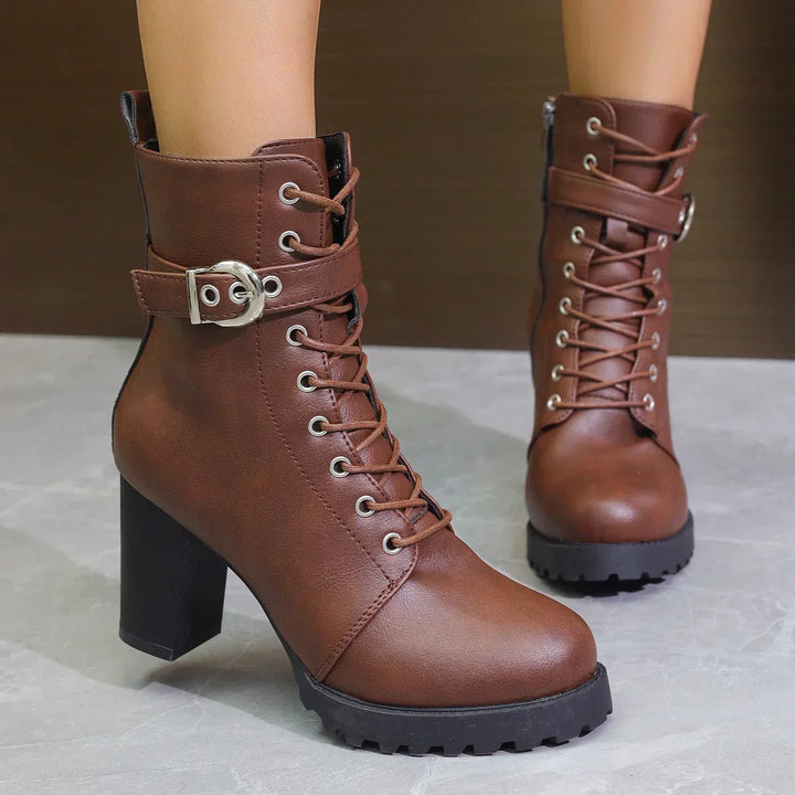 Jenny | Women’s Trendy Zip Ankle Boots With Lace
