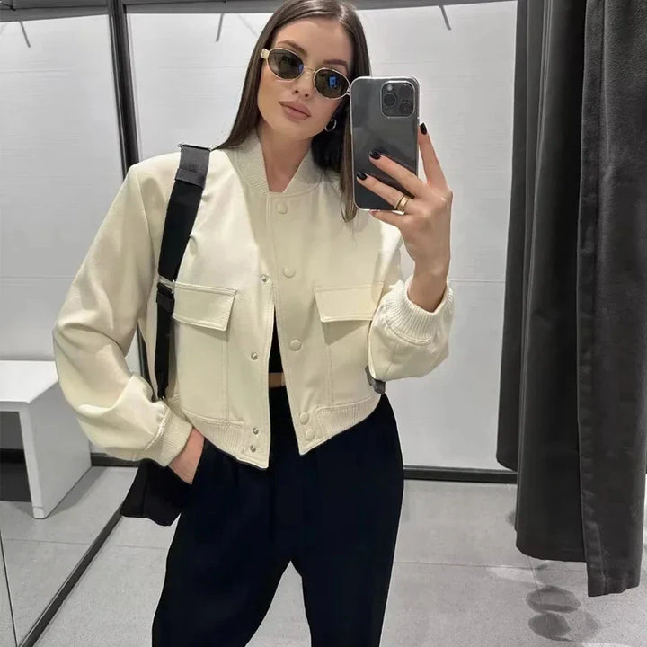 Ella | Women’s Casual Bomber Jacket with Pockets