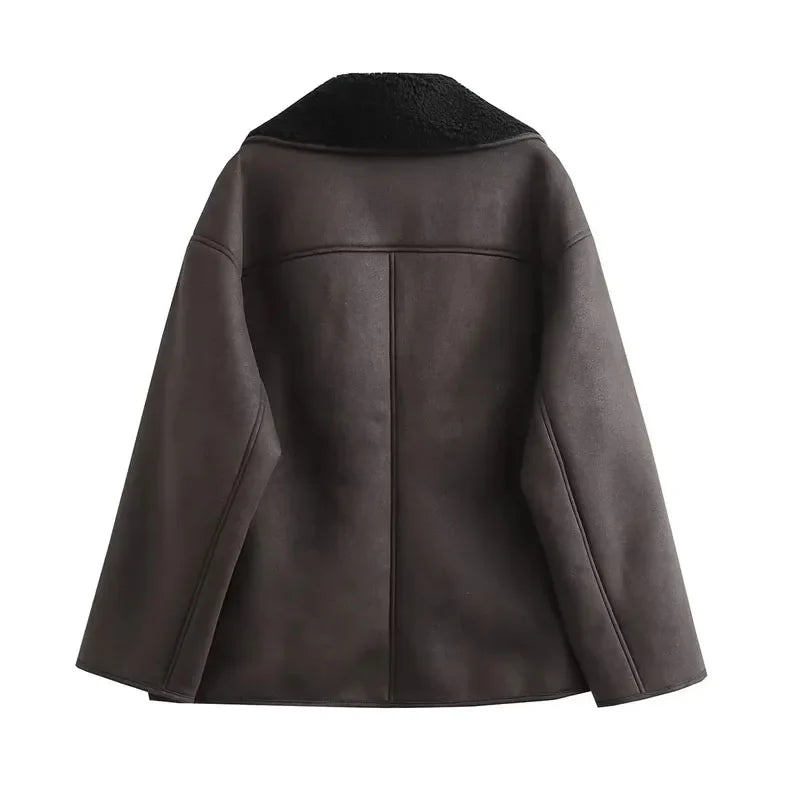 Hazel | Women's Shearling Aviator Jacket