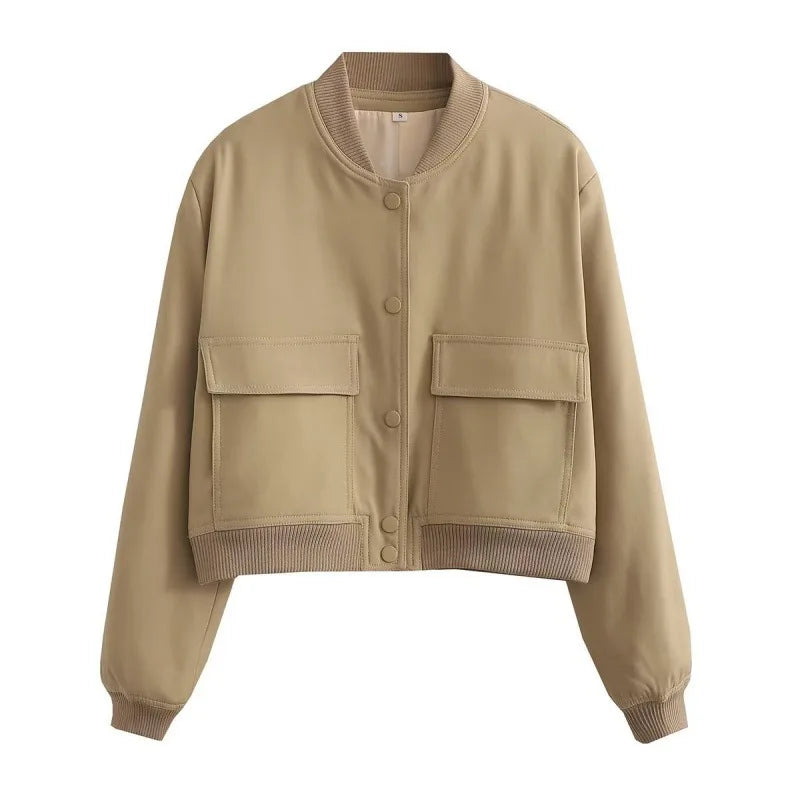 Clara | Women’s Casual Pocket Front Bomber Jacket