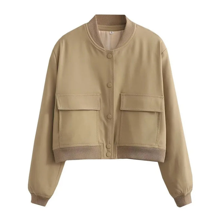 Clara | Women’s Casual Pocket Front Bomber Jacket