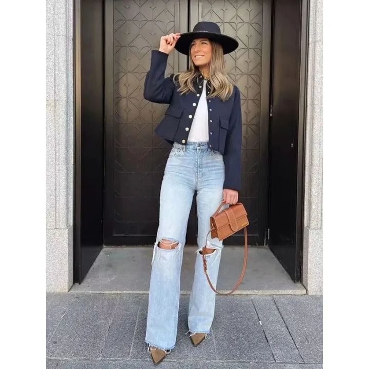 Fiona | Women’s Button-Front Casual Jacket with Pockets
