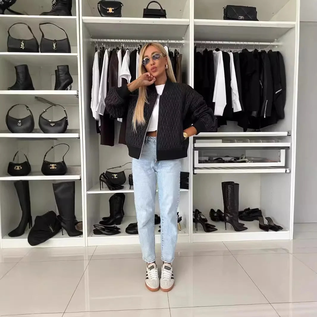 Hazel | Women’s Fashion Zip Front Quilted Jacket