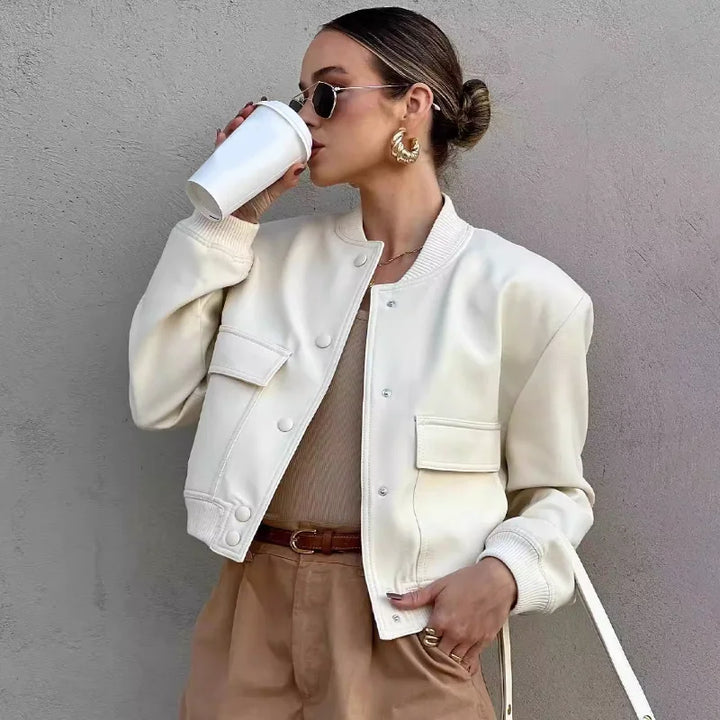 Clara | Women’s Casual Pocket Front Bomber Jacket