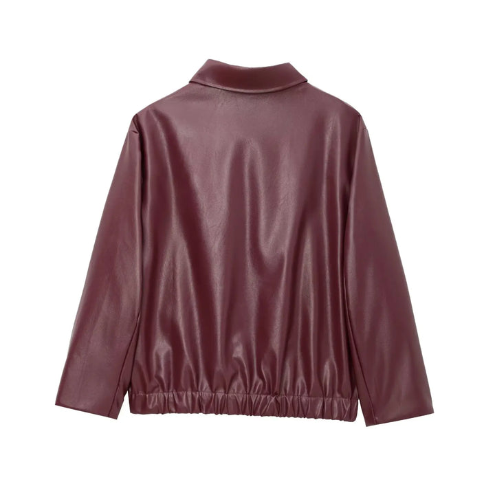 Harper | Women's Faux Leather Bomber Jacket