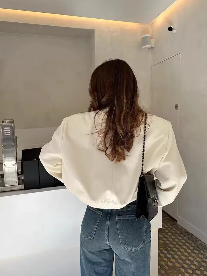 Clara | Women’s Casual Pocket Front Bomber Jacket