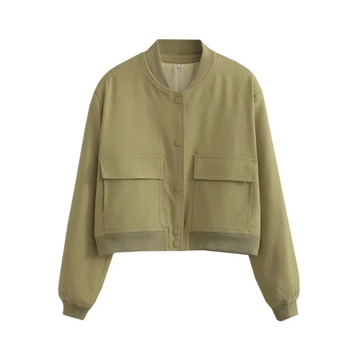 Clara | Women’s Casual Pocket Front Bomber Jacket