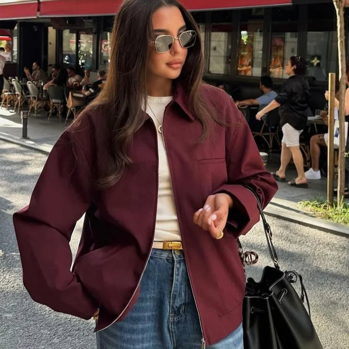 Emma | Women's Zip-Up Bomber Jacket