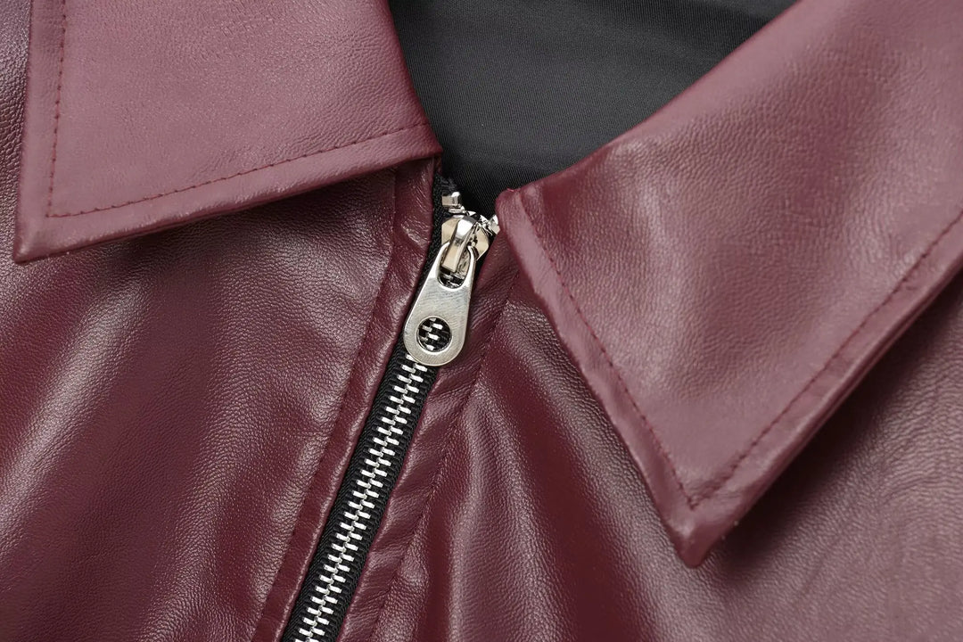 Harper | Women's Faux Leather Bomber Jacket