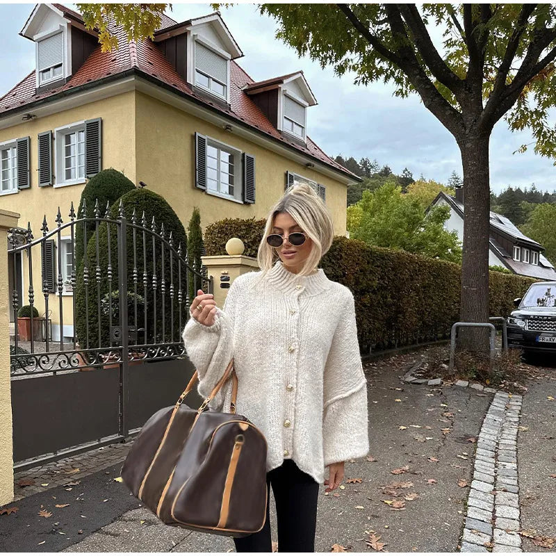 Harper | Women’s Winter Relaxed Fit Knit Button Cardigan