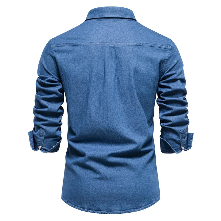 Hunter | Men’s Light Blue Denim Button-Up Shirt