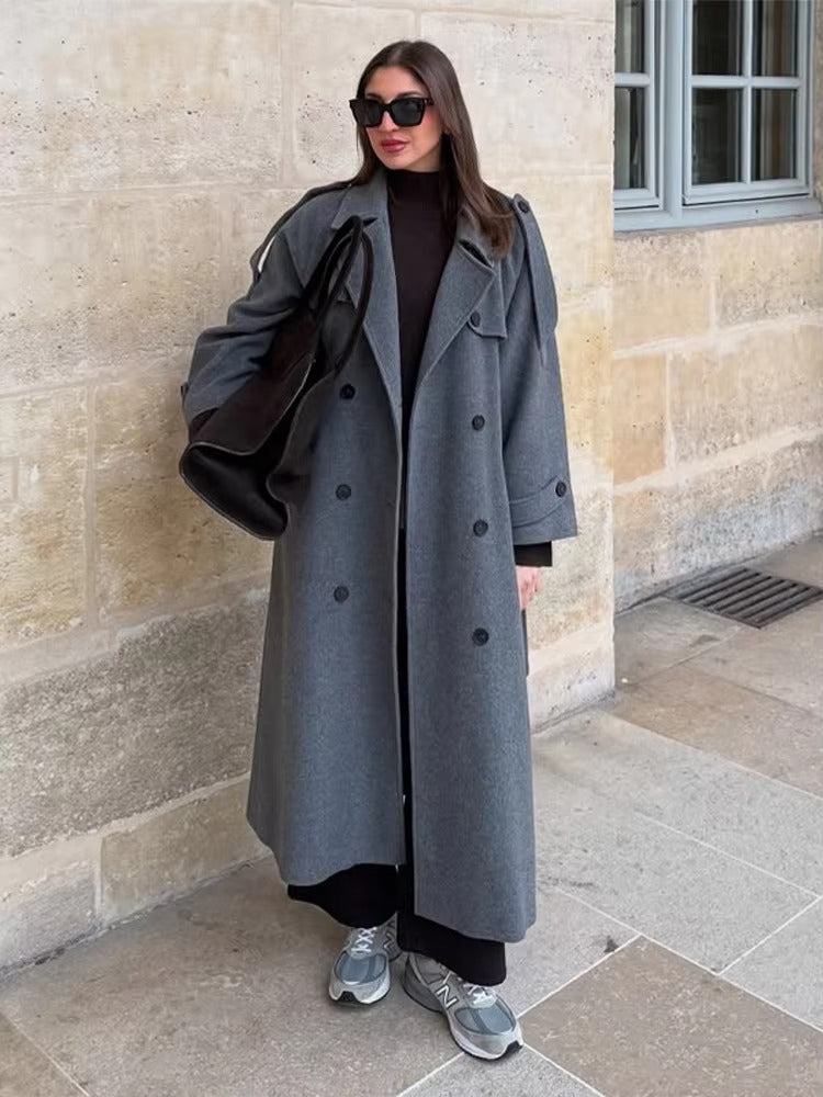 Clara | Winter Long Trench Wool Coat