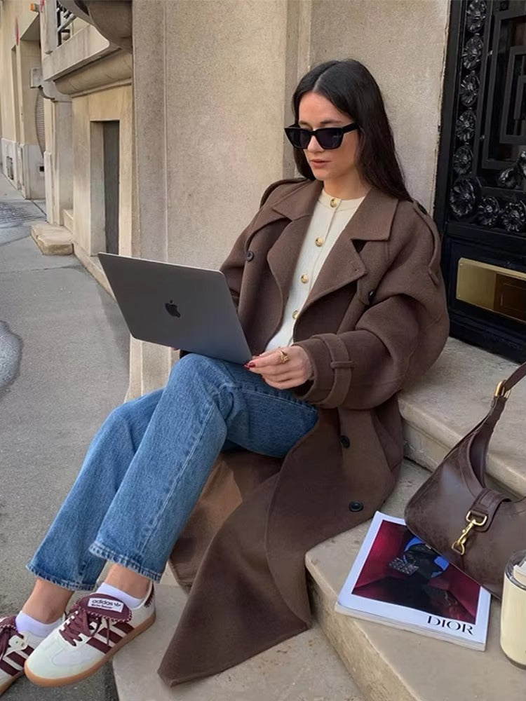 Clara | Winter Long Trench Wool Coat