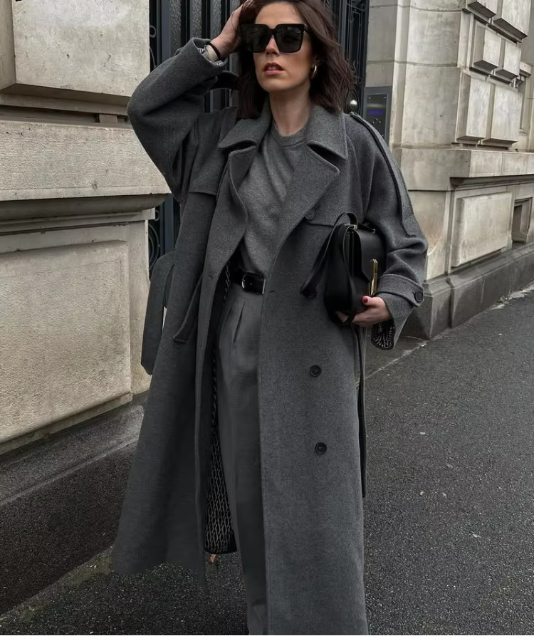 Clara | Winter Long Trench Wool Coat