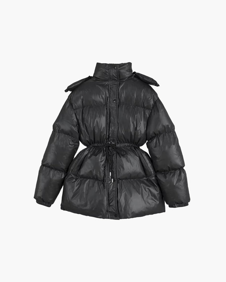 Chloe | Winter Drawstring Shiny Puffer Jacket