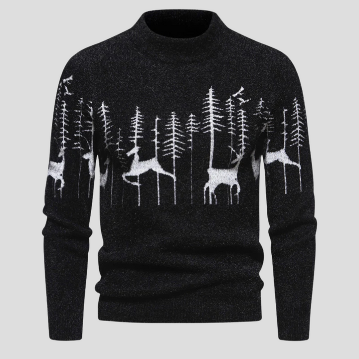 Cameron  | Men  Winter Forest Pattern Sweater