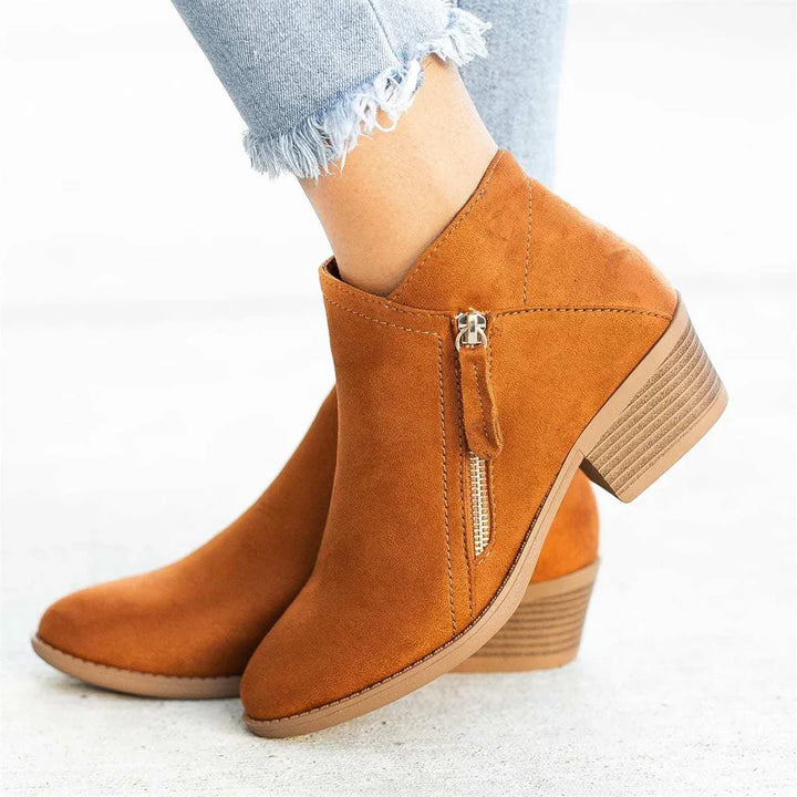 Caroline | Women’s Stylish Zip Heel Boots