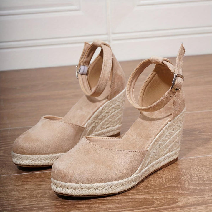 Samantha | Women’s Closed Toe Buckle Wedge Sandals