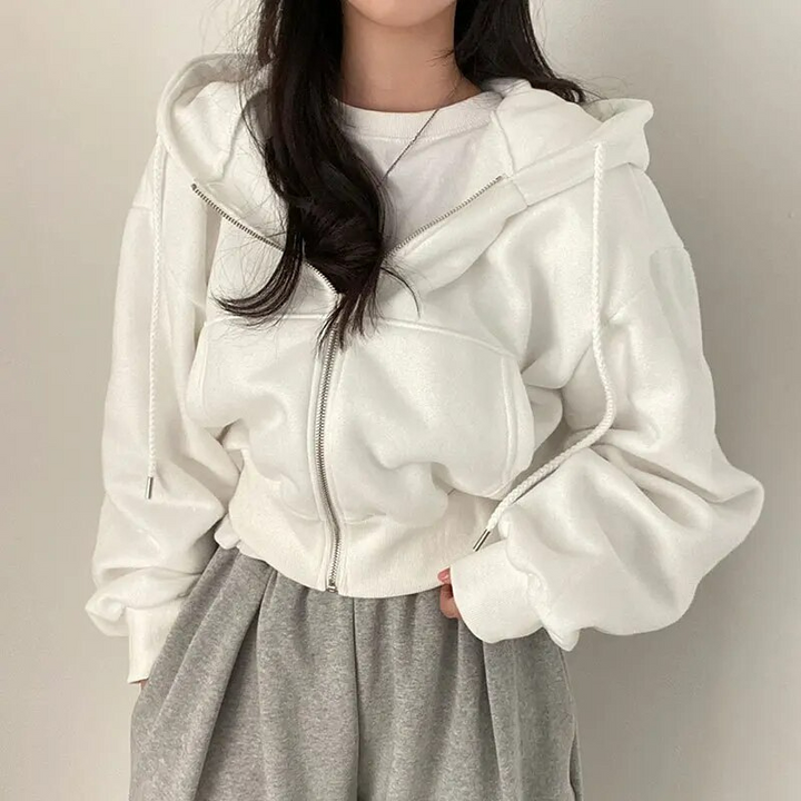 Kaitlyn | Women’s Winter Cropped Zip-Up Hoodie
