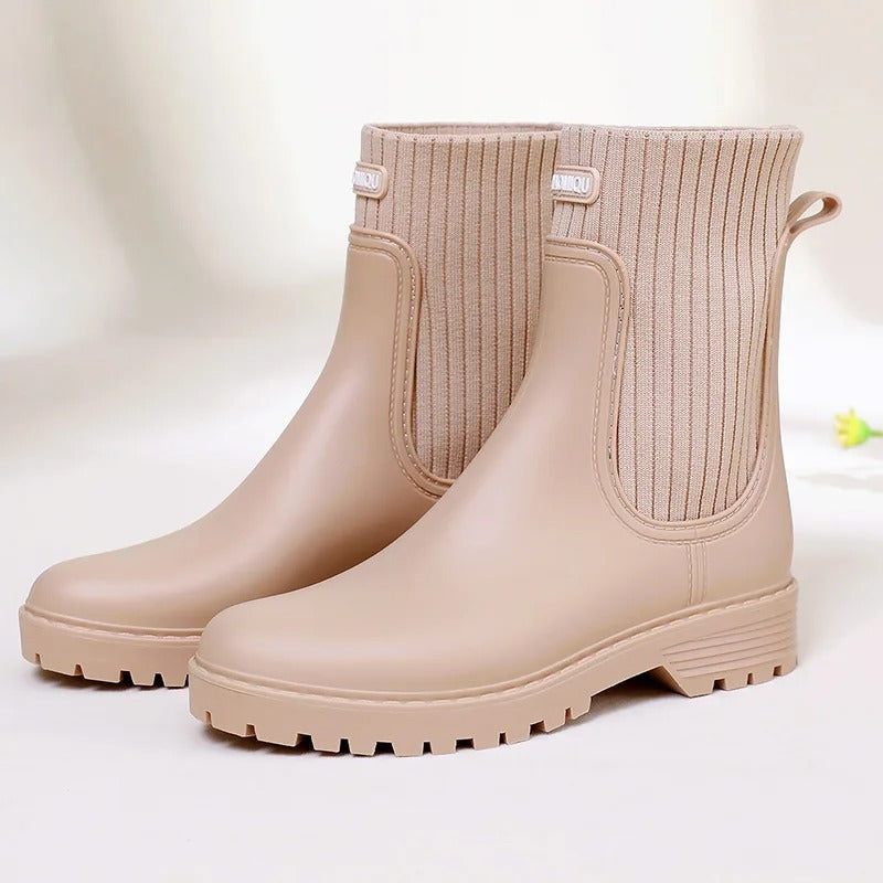 Emma | Women’s Trendy Knit-Side Ankle Boots