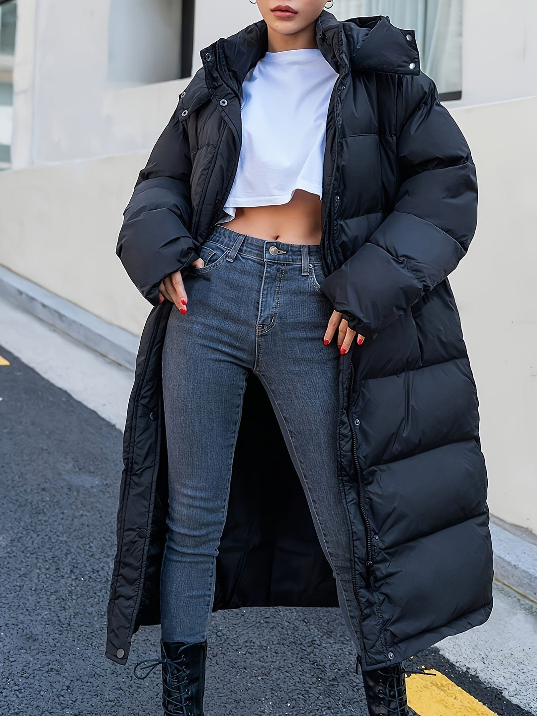 Jessica | Long Women's Puffer Jacket with Hood