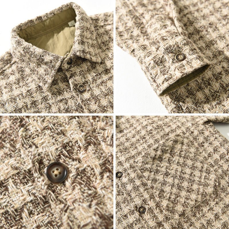 Emmanuel | Men's Casual Houndstooth Button-Up Shirt