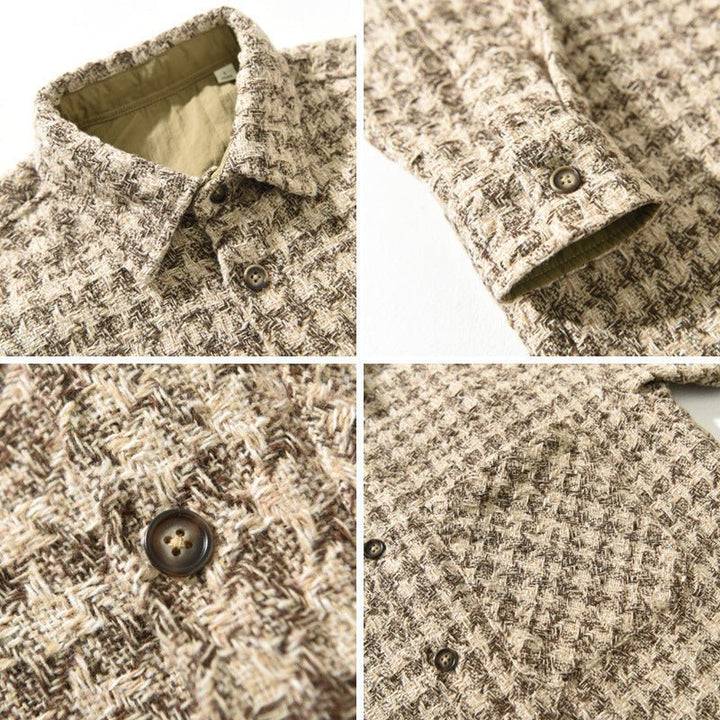 Emmanuel | Men's Casual Houndstooth Button-Up Shirt