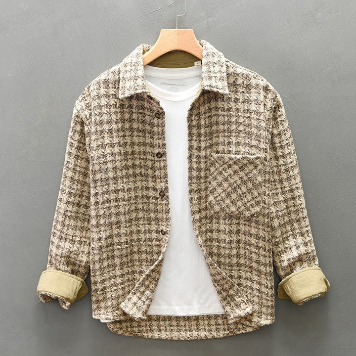 Emmanuel | Men's Casual Houndstooth Button-Up Shirt