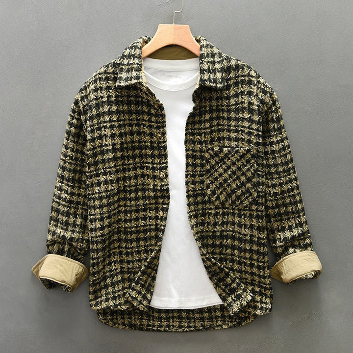 Emmanuel | Men's Casual Houndstooth Button-Up Shirt