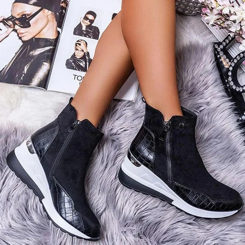 Peyton | Women’s Zip-Up Wedge Sneakers