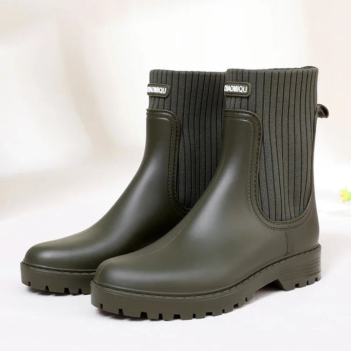 Emma | Women’s Trendy Knit-Side Ankle Boots