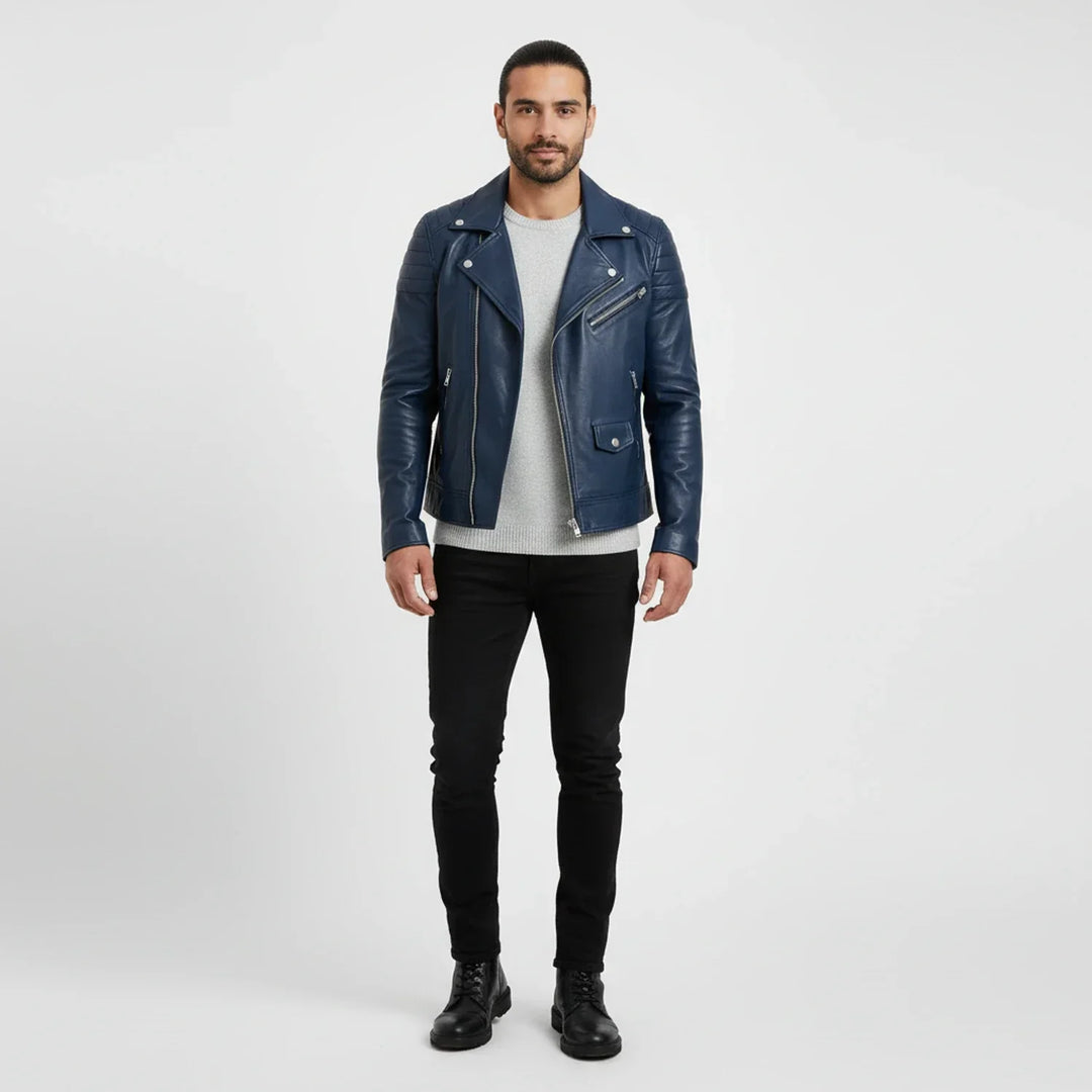 Jeremiah | Winter Zip Up Men Leather jacket
