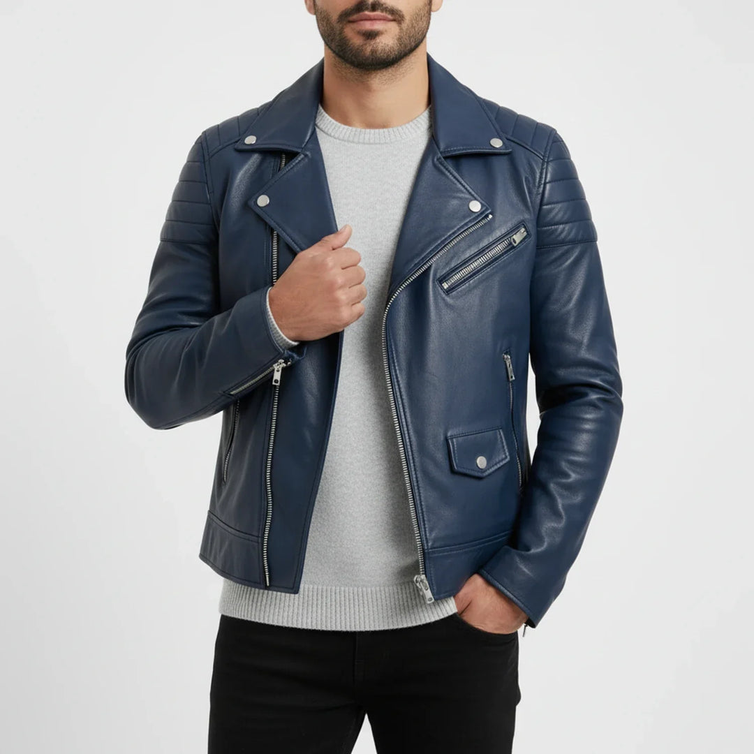 Jeremiah | Winter Zip Up Men Leather jacket
