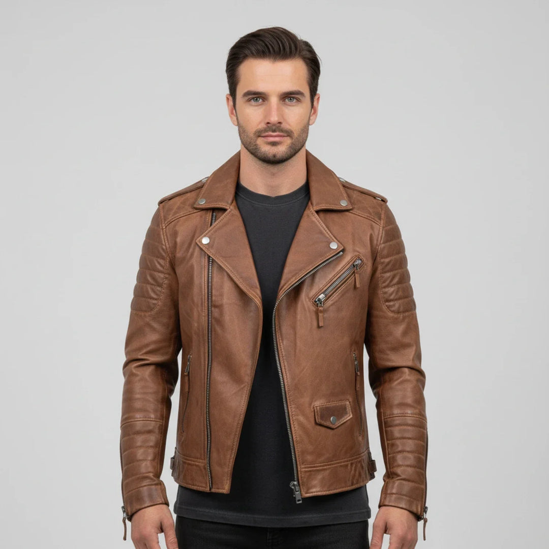 Jeremiah | Winter Zip Up Men Leather jacket
