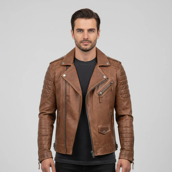 Jeremiah | Winter Zip Up Men Leather jacket