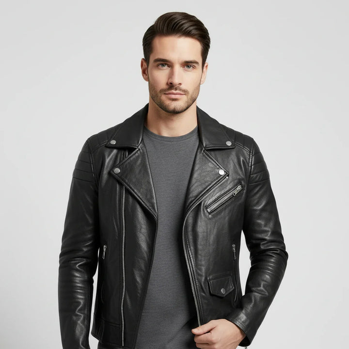 Jeremiah | Winter Zip Up Men Leather jacket