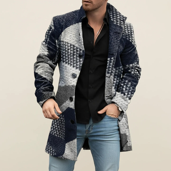 Jordan | Winter Patchwork Style Men Overcoat