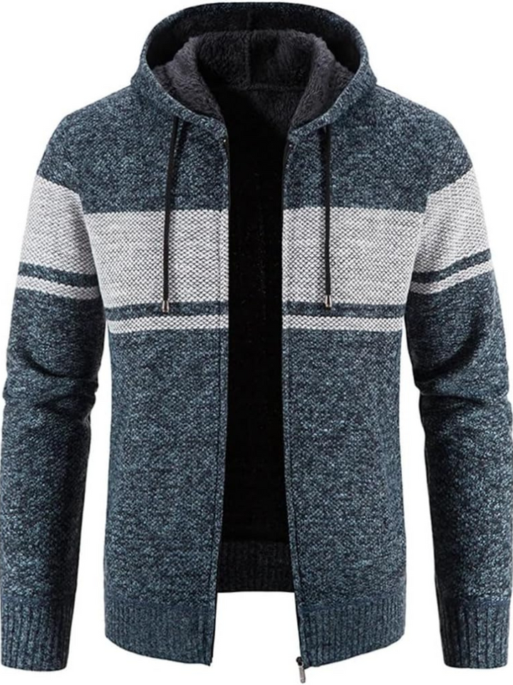 Max | Men’s Warm Hooded Zip Front Cardigan