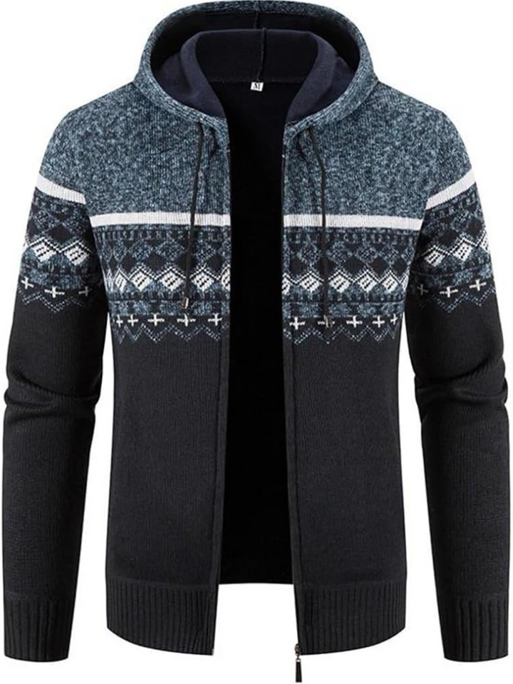 Max | Men’s Warm Hooded Zip Front Cardigan