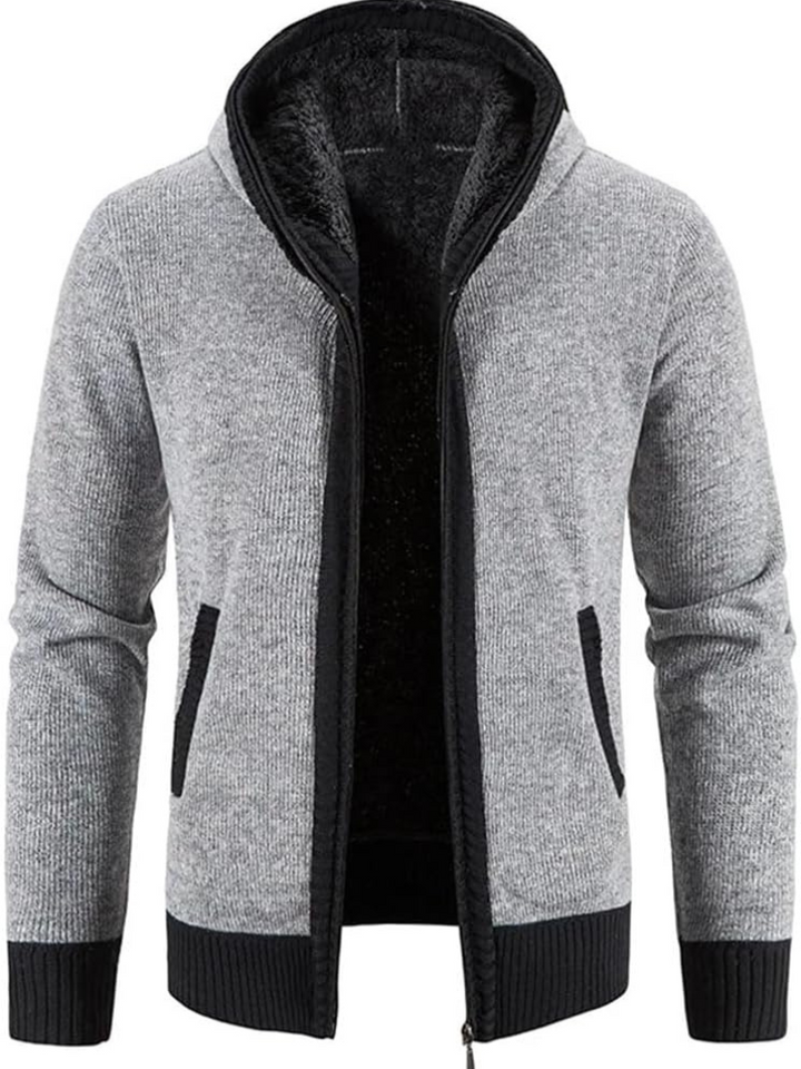 Max | Men’s Warm Hooded Zip Front Cardigan