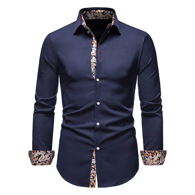 Isaac | Men’s Stylish White Shirt with Floral Cuffs