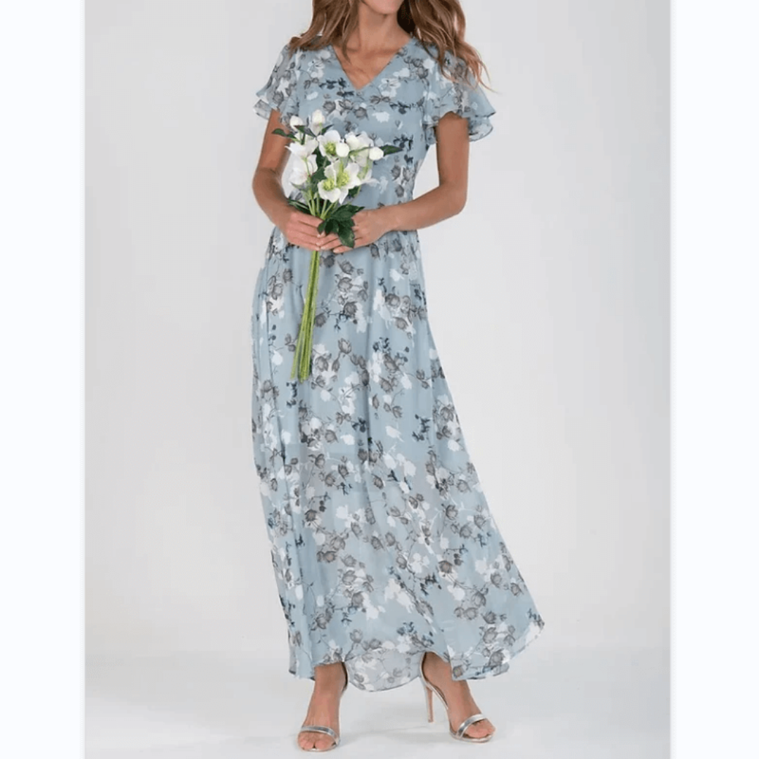 Grace | Women’s Short Sleeve Long Floral Dress