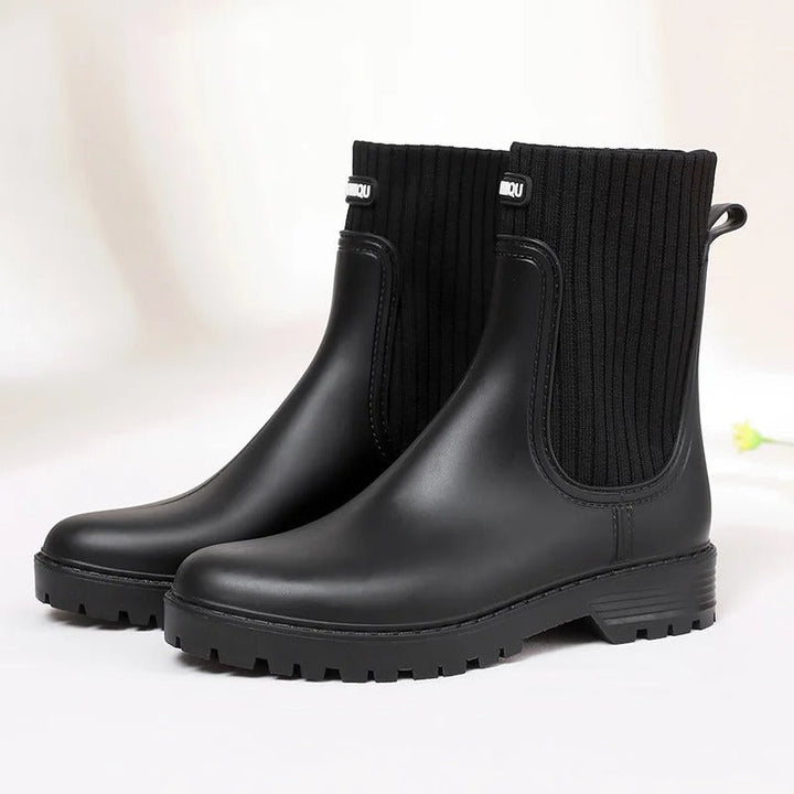 Emma | Women’s Trendy Knit-Side Ankle Boots
